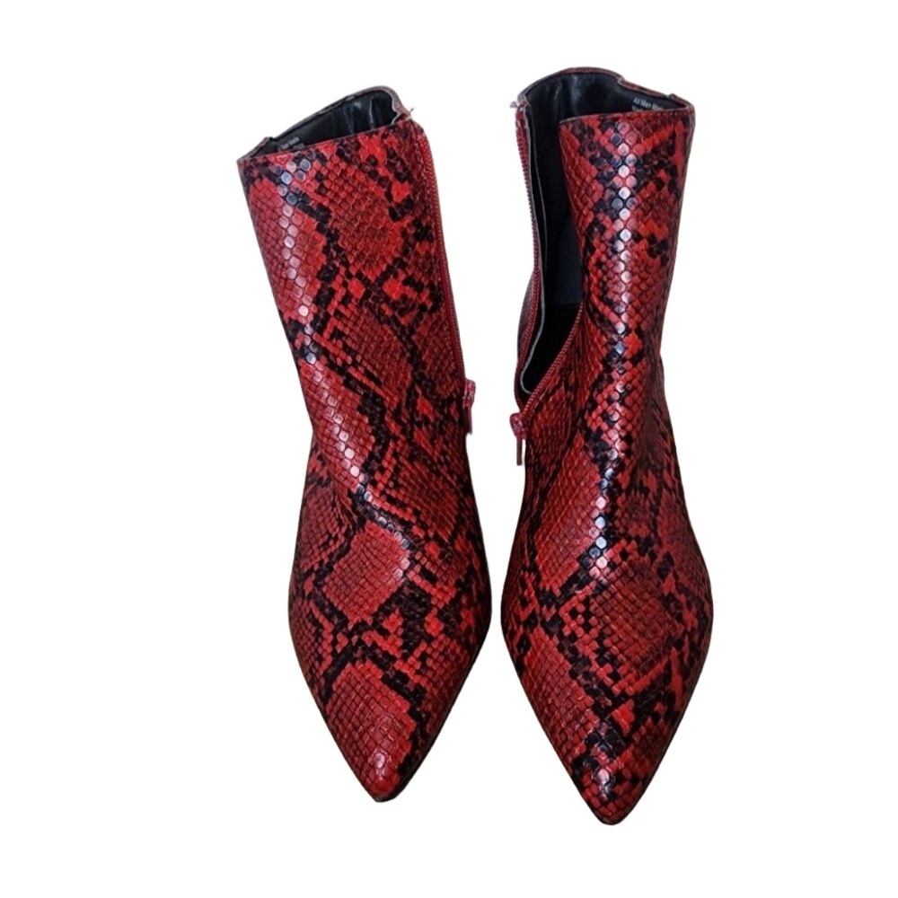 Bar Iii Red Snake Skin Print Pointed Toe Slip On … - image 3